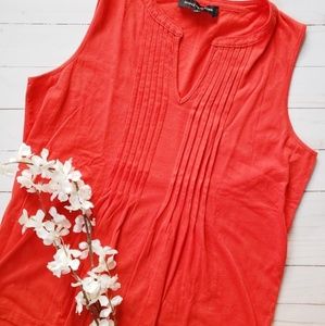 Jones NewYork Red V-Neck Tank